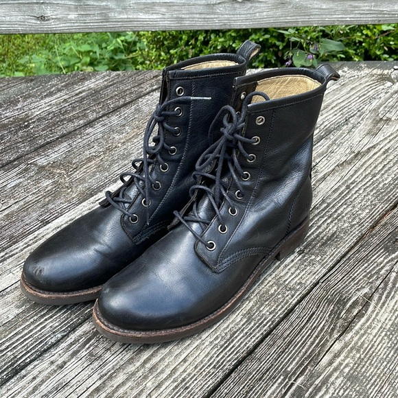 Frye Veronica Combat Boot Bootie lace up 3476276 9B 9 - Picture 1 of 11